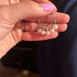 Elegant Silver Pearl Drop Earrings